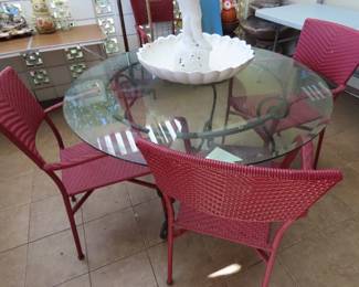 Patio table and chairs.