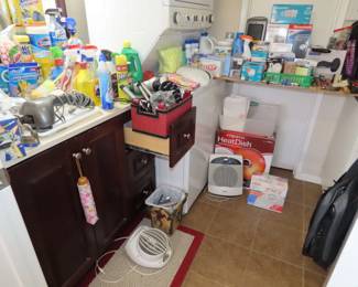 Cleaning supplies, heaters, fans, tools, personal hygiene supplies.