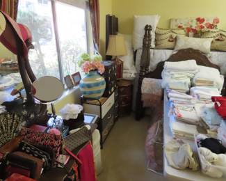 Sheet sets, blankets, comforters, scarves, vases, flowers,