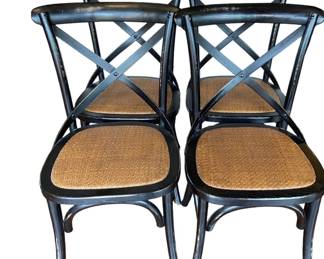 Wood and Rattan Chairs