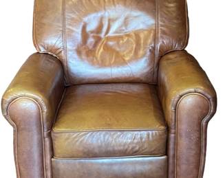 Cognac Leather Reclining Chair