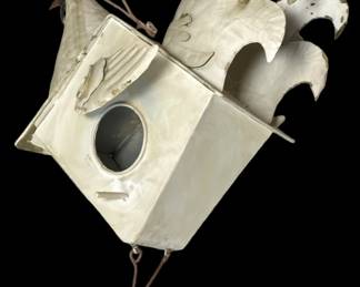 Metal Rooster Birdhouse