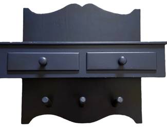 Blue Wood Wall Shelf