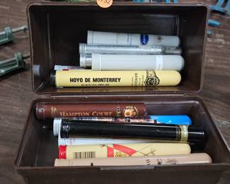 BOX OF CIGAR CONTAINERS