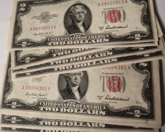 Vintage 2 Dollar Bills