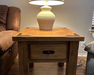 End Table, matches the coffee table: 31" x 50" and 21.5" tall, is on wheels 