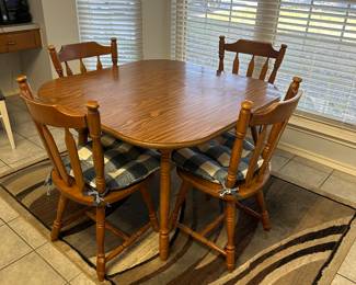 Vintage Walter of Wabash Kitchen Table + 4 Chairs w/Leaf 