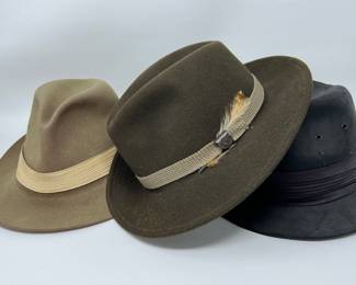 Lot 4 | 3 Mens Vintage Fedoras Fedora Hat Cap
