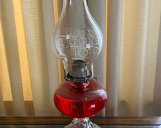 Lot 15 | Pressed Glass Kerosene Oil Lamp

