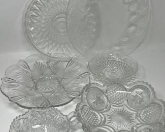 Lot 31 | Pressed Glass Vintage Plates & Bowls
