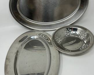 Lot 32 | Vintage Metal Serving Platters
