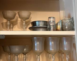 Lot 135 | Kitchen Cabinet Depression Era Glassware
