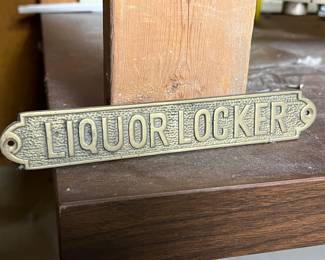 Lot 226 | Vintage Brass Liquor Locker Plate Plaque
