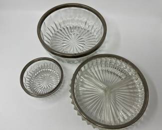 Lot 29 | English Metal Rimmed Glass Bowls
