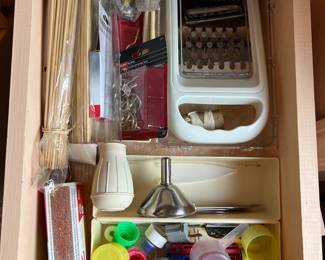 Lot 105 | Utensils Drawer, Skewers, Mandolin
