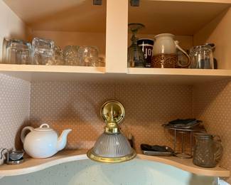 Lot 108 | Cabinet Contents Tea Pots Mugs
