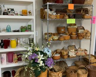 Longaberger Baskets, vases, misc. housewares.