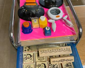 Stampin’ Up! Rubber stamp supplies, paper punches, card stock. 