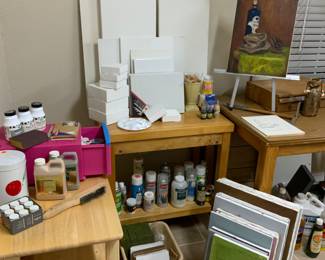 New & Gently Loved Canvases, easels, paints and painting supplies.
