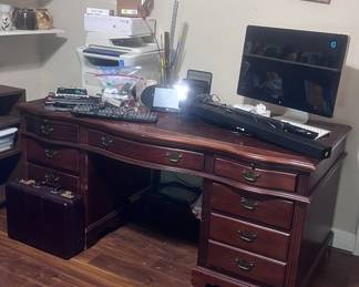 Vintage Sold wood executive desk