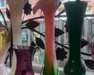 Vintage blown glass vases