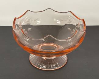 Vintage Pink Depression glass open bowl