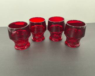 Fenton Georgian Ruby Red Juice Glasses