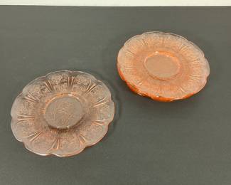 Vintage Pink Glass Lunch Plates