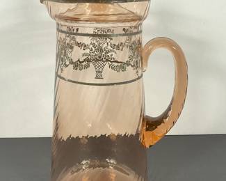 Vintage Lidded Glass Pitcher