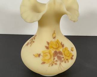 Fenton 'Chocolate Rose" Vase - SIgned