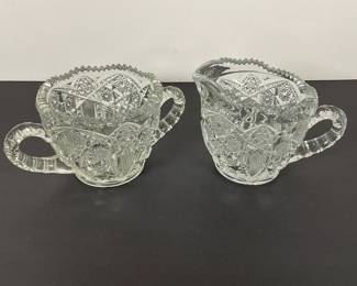 Cut Glass Cream & Sugar