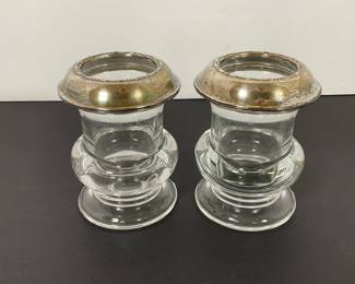 Vintage Pair of Amston Sterling Toothpick Holders