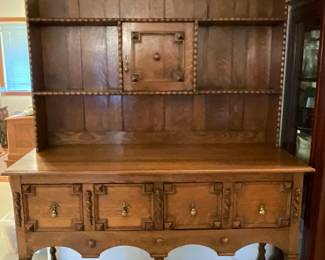 Antique English Hutch w/ Barley Twist