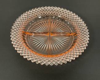 Anchor Hocking pink Glass Relish Tray