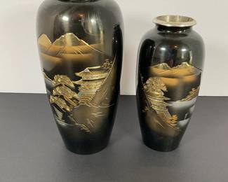 Japanese Mixed Metal vases