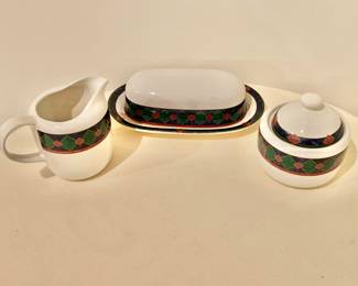 $40 - Set Pfaltzgraff "Amalfi Classic" - sugar and creamer, covered butter dish