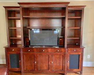 $1,200 - Lighted Sligh wall unit with retractable TV! Panasonic TV included! - Approx 94" H, 106" W, 25.5" D PROFESSIONAL MOVER REQUIRED!