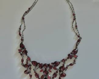 $30 Vintage 1928 garnet glass necklace 