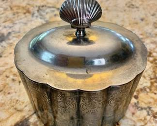 $24 - Vintage "Shell" Tea Caddy with Red Lining