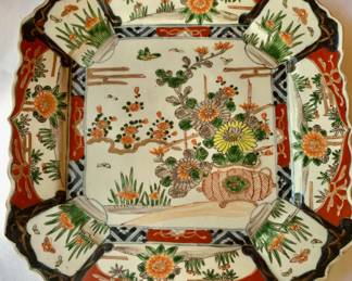 $40 - Vintage Chinoiserie Serving Plate - 11" x 11"