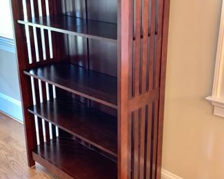 $200 - Pottery Barn Mission 4 shelf bookcase #1 - 60" H, 39.5" W, 16" D