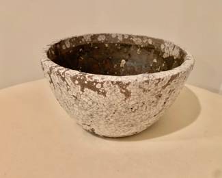 $24 - Distressed, crackle glaze bowl/planter - 4.5" H x 8" diam