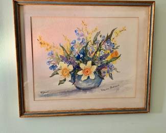 $75 - "Virginia Bluebells" Watercolor - Signed - 22.5" x 19"