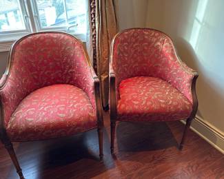 2 Upholstered Bucket Chairs