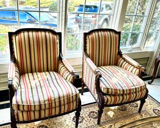 Two EA Victor upholstered chairs
