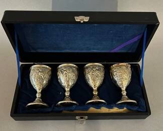Set 4 Gold Plated Kiddush Cups

