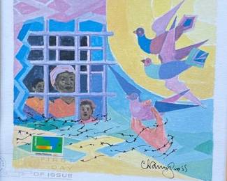 Chaim Gross (1902-1991), Bird In The Hand, 1973 Lithograph - World Federation Of United Nations Namibia Series
