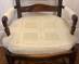 Vintage French Provincial Or English Country Style Arm Chair With Rush Seat And Cushion
