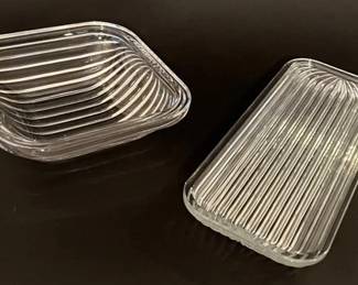 Villeroy & Boch Glass Quadra Trays, One Square And One Rectangular
