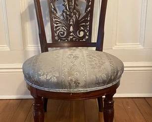 Victorian Style Slipper Chair On Casters
